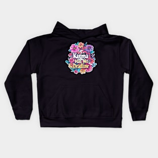 Karma Has No Deadline - Floral Sarcasm Kids Hoodie